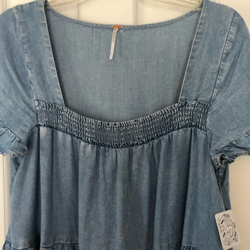 FREE PEOPLE mini jeans dress 👗 - Picture 2 of 6